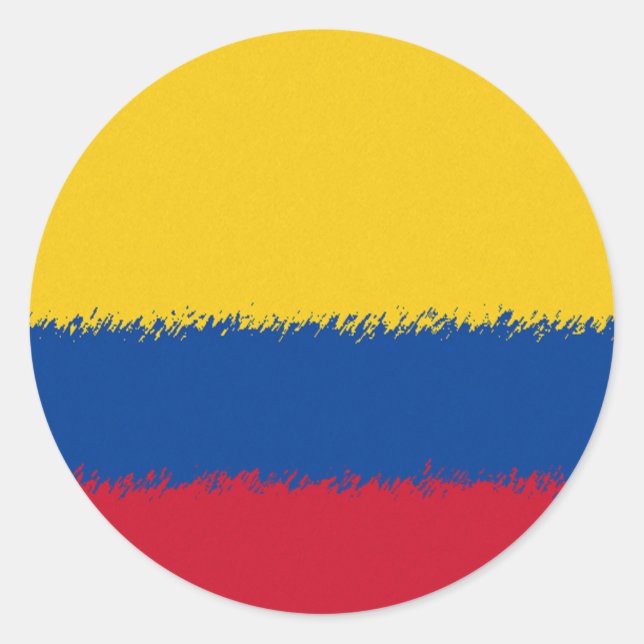 Colombian Flag Classic Round Sticker (Front)