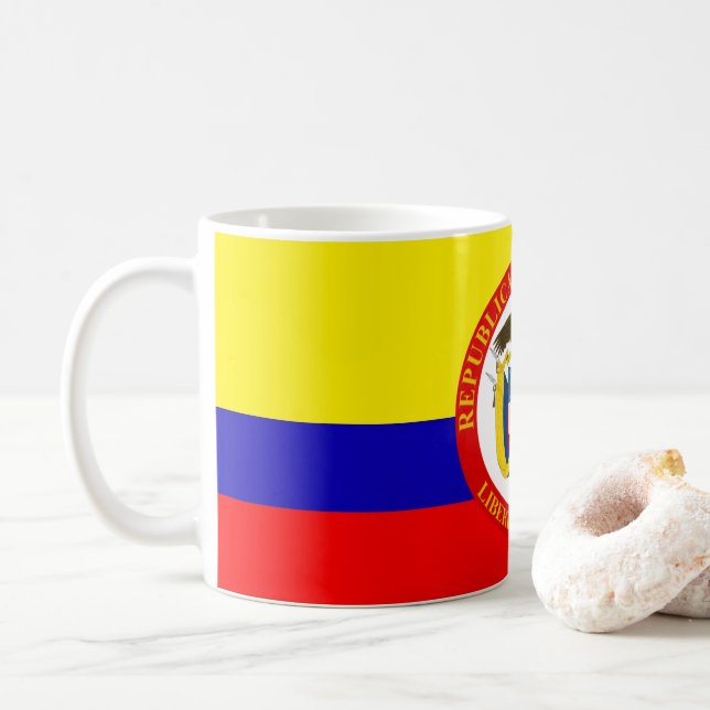 Colombian Flag Coat of Arms Mug (With Donut)