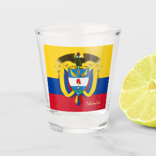 Colombian Flag & Colombia country patriot / sports Shot Glass