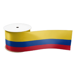 Colombian Flag & Colombia travel, holiday/sports Satin Ribbon