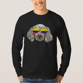 Colombian Flag English Setter Dog Colombia Pocket T-Shirt
