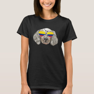 Colombian Flag English Setter Dog Colombia Pocket T-Shirt