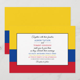 Colombian Flag, Flag of Colombia Wedding Invitation