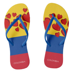 Colombian flag flip flops