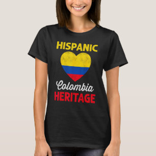 Colombian Flag Heart Hispanic Heritage Colombia Ki T-Shirt