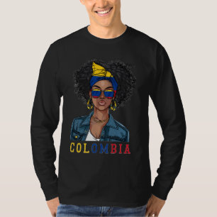 Colombian Flag Souvenirs Woman Uniform Girl Hat Co T-Shirt