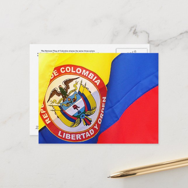 Colombian Flag Travel Post Card (Front/Back In Situ)