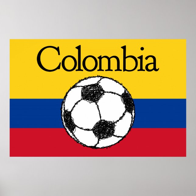 Colombian flag with Football Poster (Front)