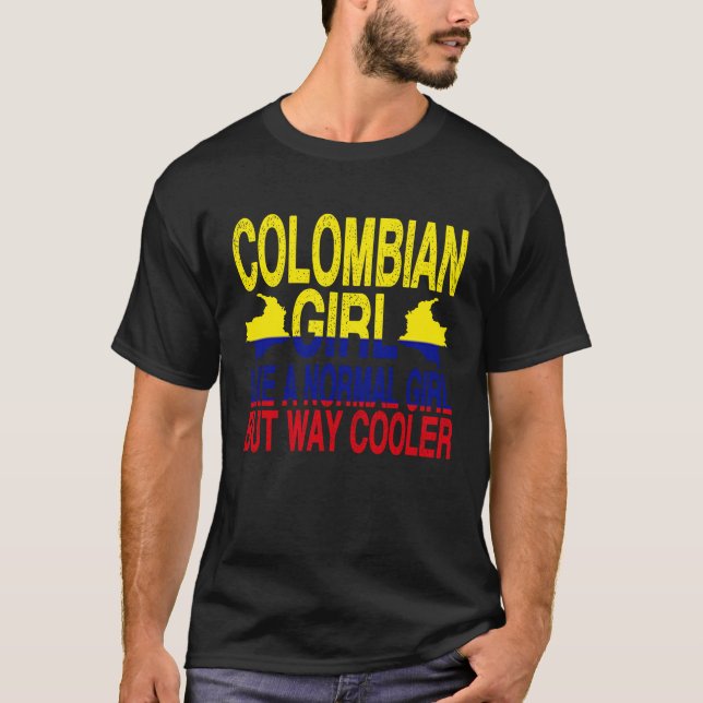 Colombian Girl   Colombia Flag T-Shirt (Front)