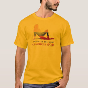Colombian Girl Silhouette Flag T-Shirt