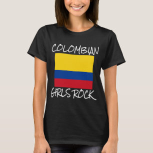 Colombian Girls Rock Flag Colombia Pride Colombian T-Shirt