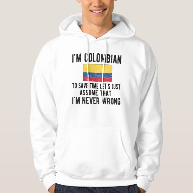 Colombian Heritage Colombia Roots Colombian Flag Hoodie (Front)