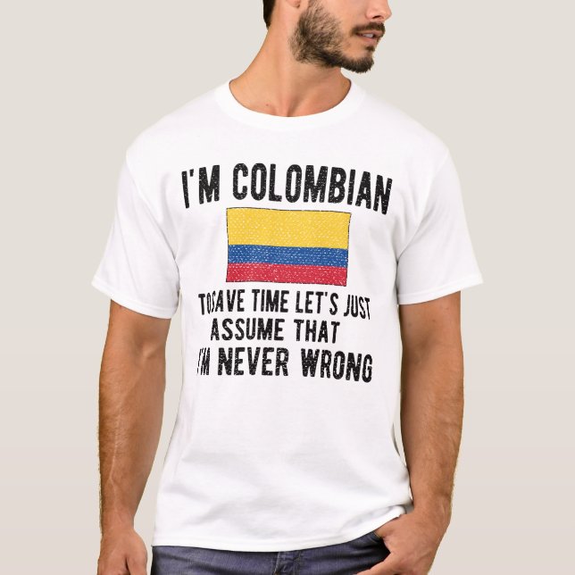 Colombian Heritage Colombia Roots Colombian Flag T-Shirt (Front)