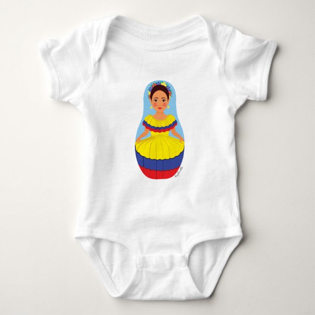 Colombian Matryoshka Baby Bodysuit (Front)