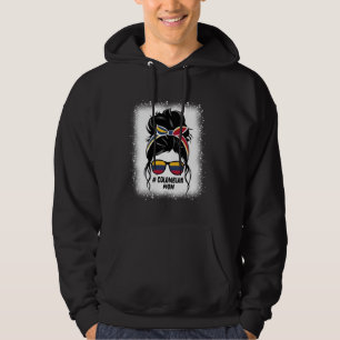 Colombian Mum Messy Bun Colombia Pride Patriotic F Hoodie