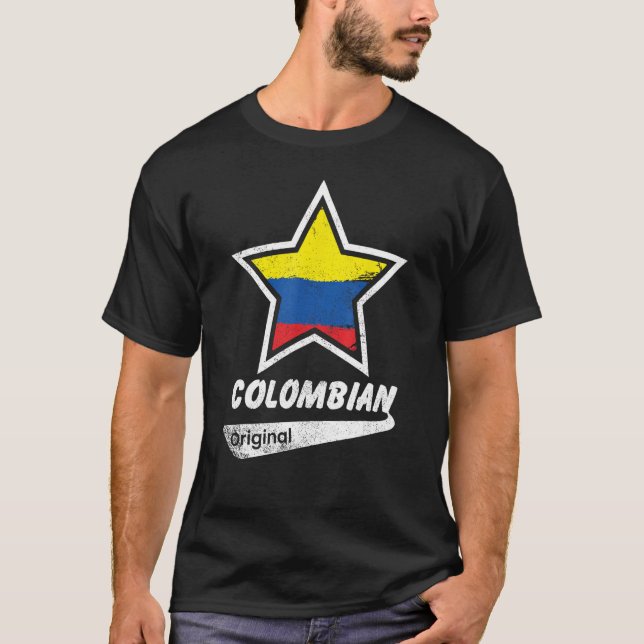 Colombian Original  Proud Colombian  Flag Colombia T-Shirt (Front)