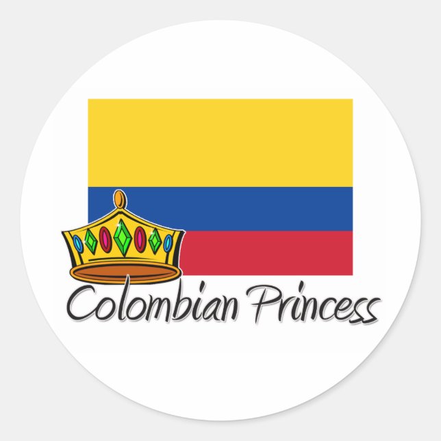 Colombian Princess Classic Round Sticker (Front)
