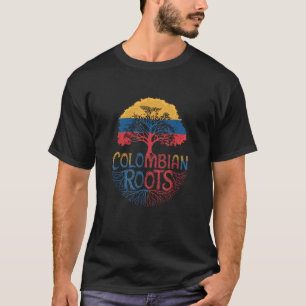 Colombian Roots Colombia Flag Colours Family Tree T-Shirt