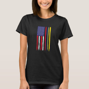 Colombian Roots Half American Flag Patriotic Colom T-Shirt