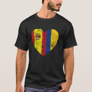 Colombian Spanish Flags Heart Spain Colombia Roots T-Shirt