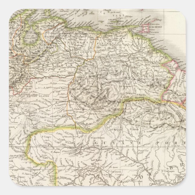 Colombie, Guyanes  - Columbia Square Sticker (Front)