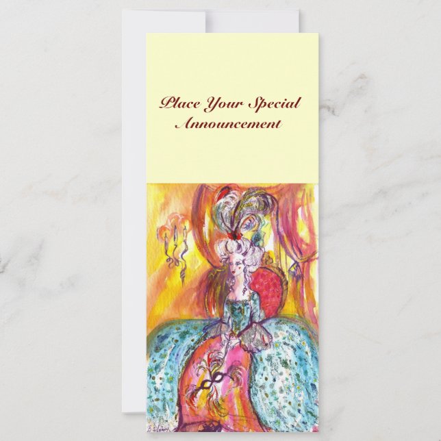 COLOMBINA / MARDI GRAS MASQUERADE BALL ANNOUNCEMENT (Front)