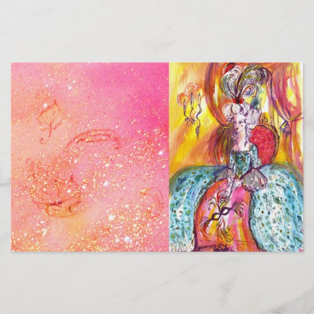 COLOMBINA / Venetian Masquerade Masks Stationery (Front)