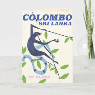 Colombo Sri Lanka vintage style travel poster Holiday Card