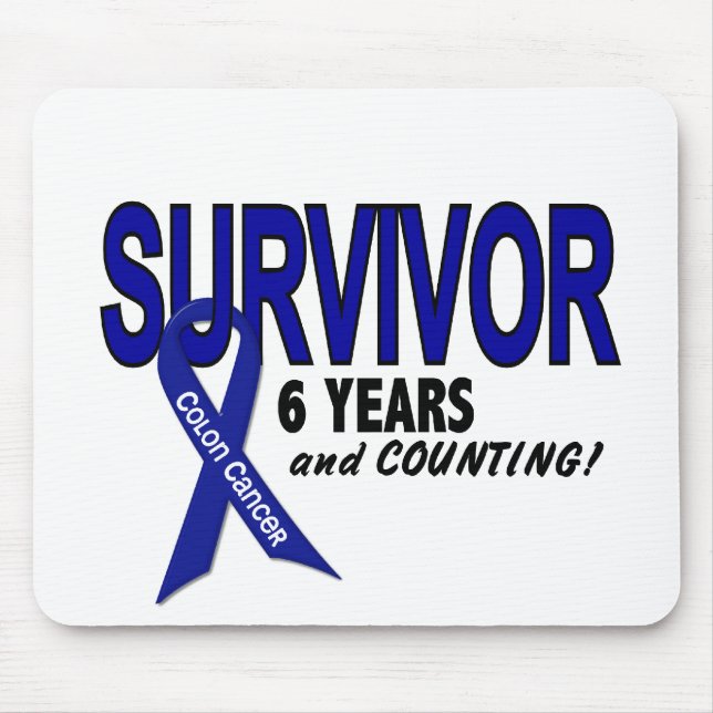 Colon Cancer 6 Year Survivor Mouse Mat (Front)