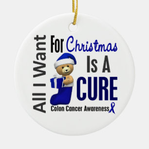 Colon Cancer All I Want For Christmas Ornaments