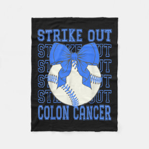 Colon Cancer Awareness Blue Coquette Baseball Fleece Blanket