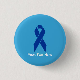 Colon Cancer Awareness Blue Ribbon 3 Cm Round Badge