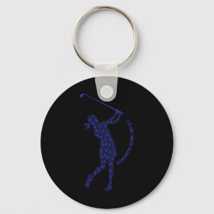 Colon Cancer Awareness Blue Ribbon Survivor - Golf Key Ring
