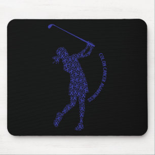 Colon Cancer Awareness Blue Ribbon Survivor - Golf Mouse Mat