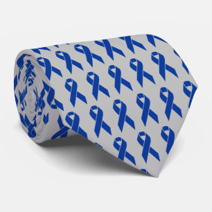 Colon Cancer Awareness Blue Ribbon Tie