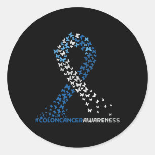 Colon Cancer Awareness Colonoscopy Blue Ribbon But Classic Round Sticker