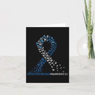 Colon Cancer Awareness Colonoscopy Blue Ribbon Card