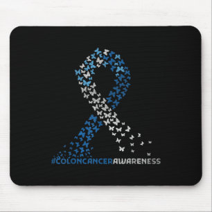 Colon Cancer Awareness Colonoscopy Blue Ribbon Mouse Mat