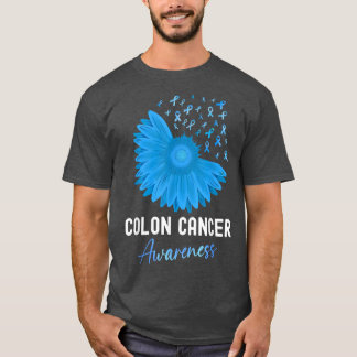 Colon Cancer Awareness Colorectal Cancer Blue Sunf T-Shirt