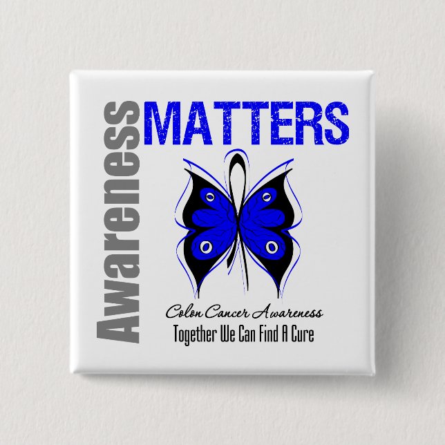 Colon Cancer Awareness Matters 15 Cm Square Badge (Front)