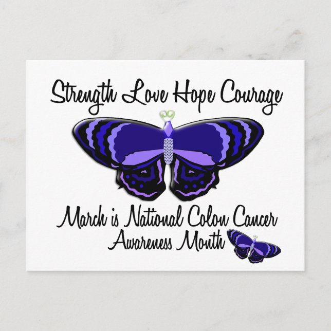 Colon Cancer Awareness Month Butterfly 1.2 Postcard (Front)
