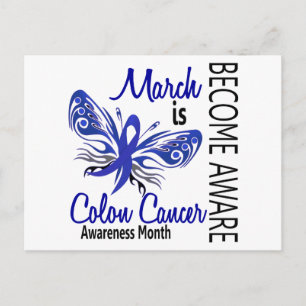 Colon Cancer Awareness Month Butterfly 3.1 Postcard