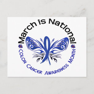Colon Cancer Awareness Month Butterfly 3.3 Postcard