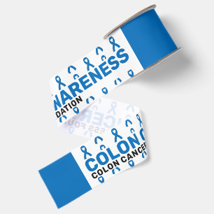 Colon Cancer Awareness Pattern Ribbon Grosgrain Ribbon