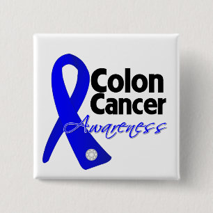 Colon Cancer Awareness Ribbon 15 Cm Square Badge