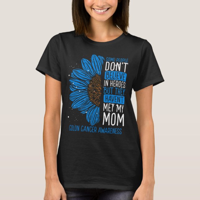 Colon Cancer Awareness Ribbon Mum Warrior T-Shirt (Front)
