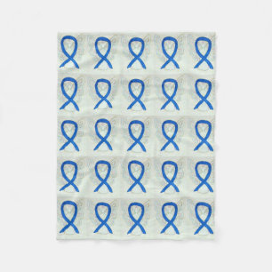 Colon Cancer Awareness Ribbon Soft Fleece Blankets