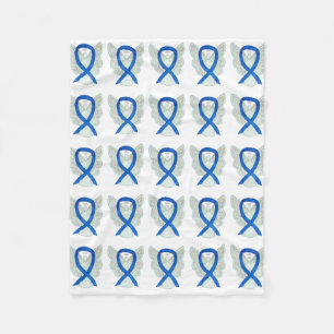 Colon Cancer Awareness Ribbon Soft Fleece Blankets
