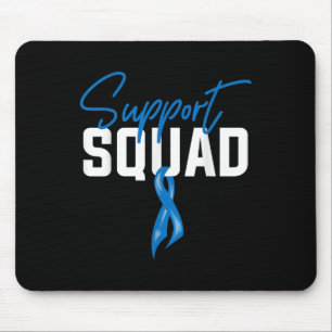 Colon Cancer Awareness Support Squad Blue Ribbon Mouse Mat