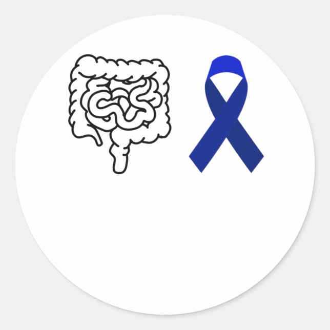 Colon Cancer Awareness Survivor Warrior Ribbon Classic Round Sticker (Front)